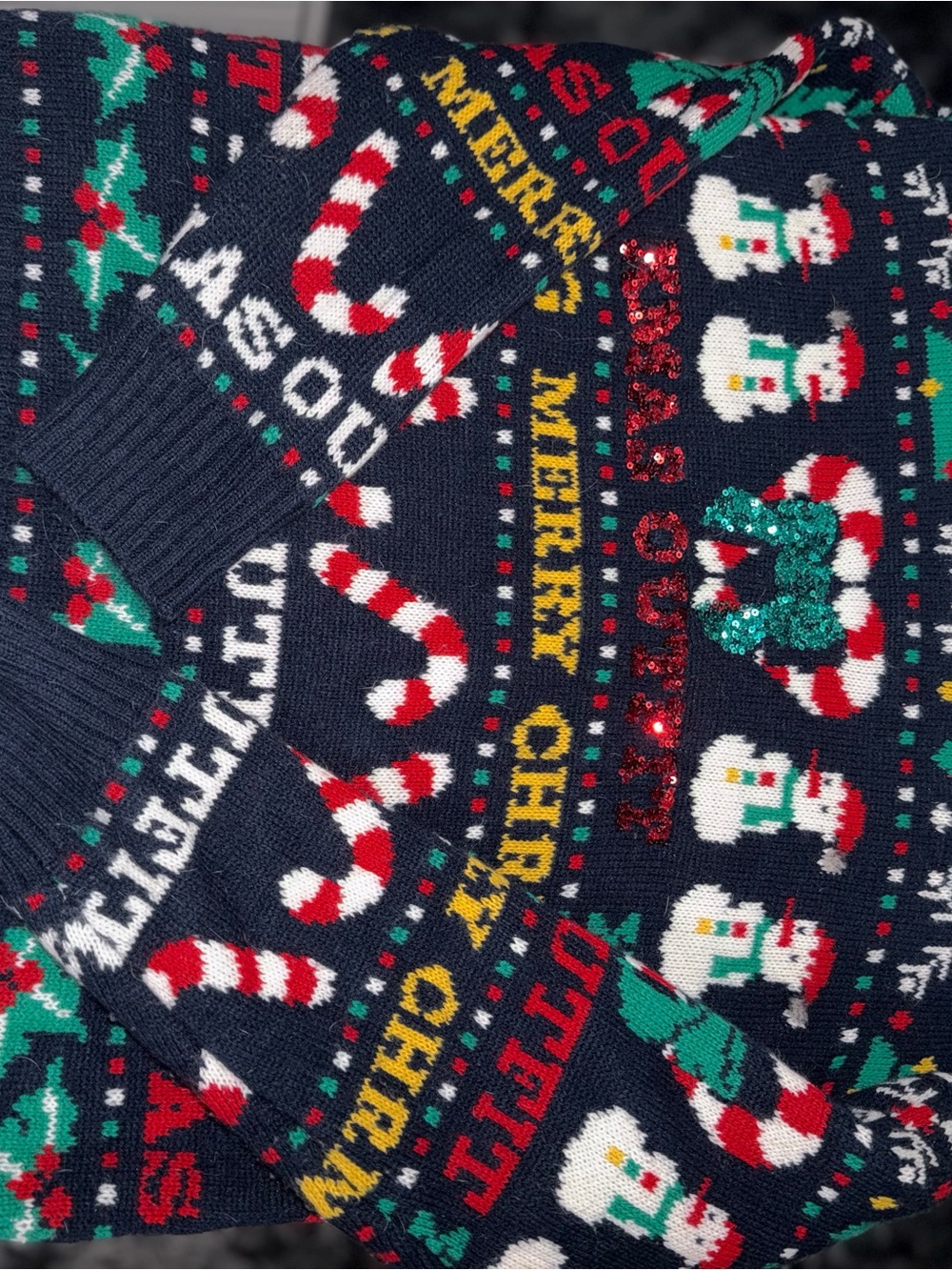 Festive Navy Christmas Patterned sweater